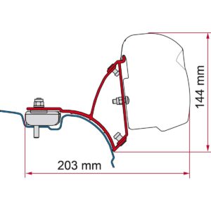 Fiamma VW T5/T6 Transporter Brackets for F43 Awning LHD – Deep Black