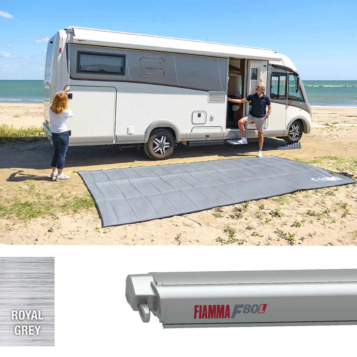 Fiamma F80L 500 Awning Titanium - Royal Grey (07842H03R)
