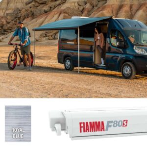 Fiamma F80S 340 Awning Polar White – Royal Blue (07830C03Q)